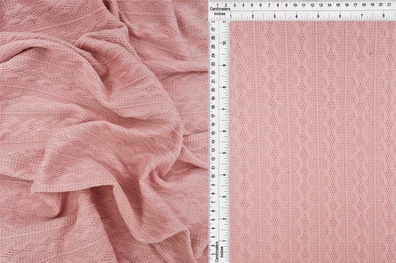 1 Yard Knit Jacquard Cable Knit Sweater Fabric Stretch Polyester Spandex 58/60 Inches Wide